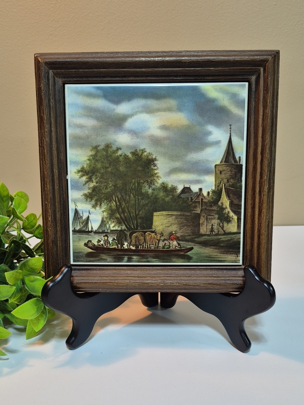 VILLEROY & BOCH Vintage European Themed Landscape Framed Tile Wall Art Trivet